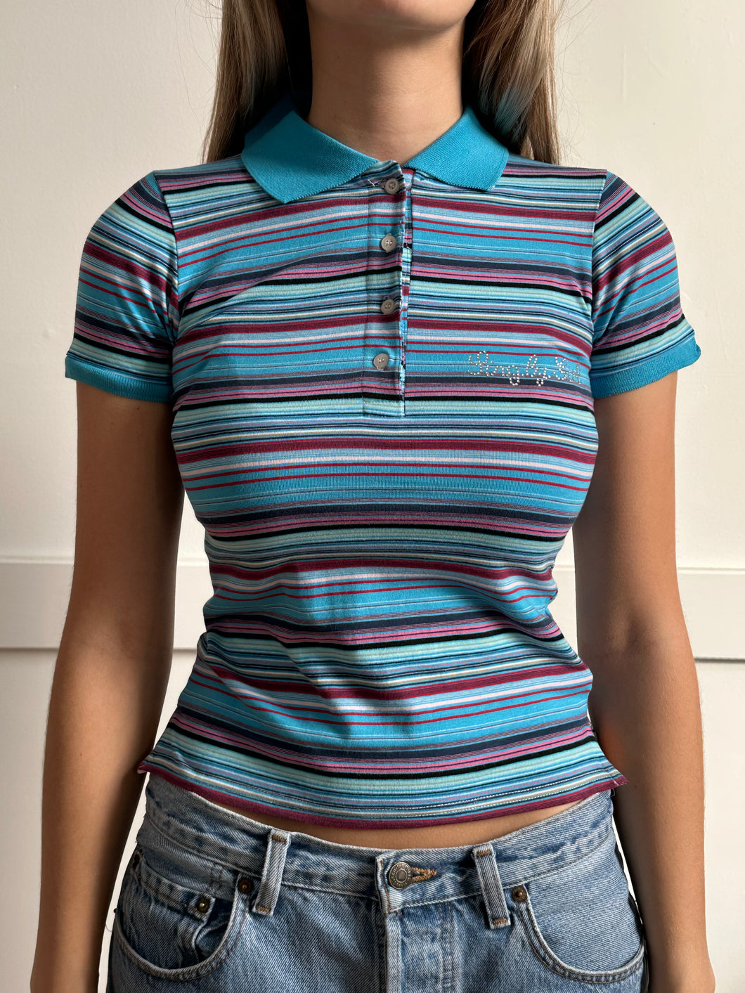 blue singly girl polo