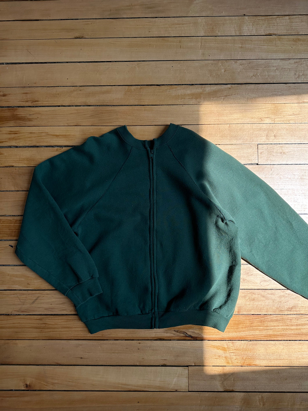 tultex hunter green zip up sweater