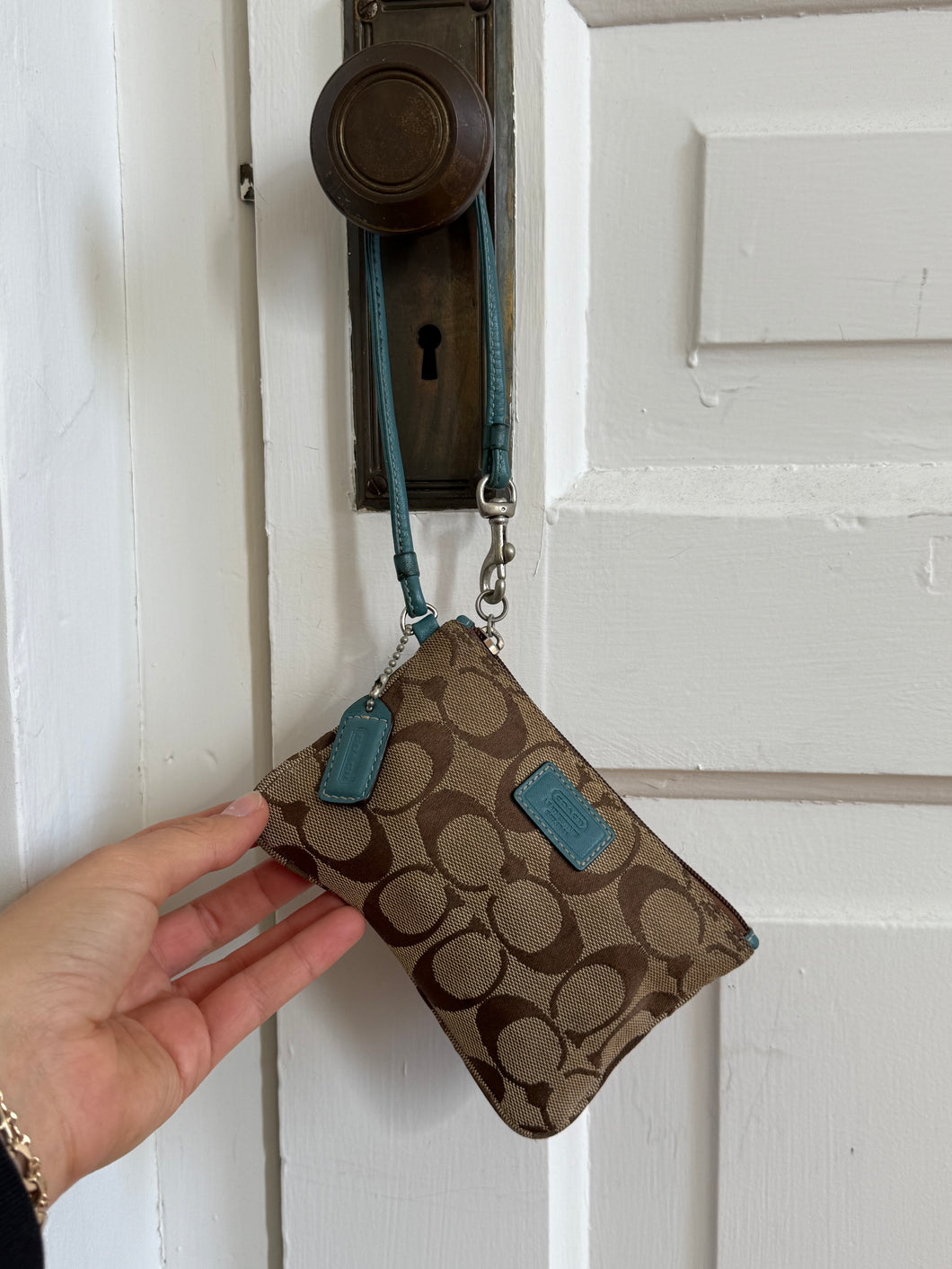 2000s Coach signature wristlet