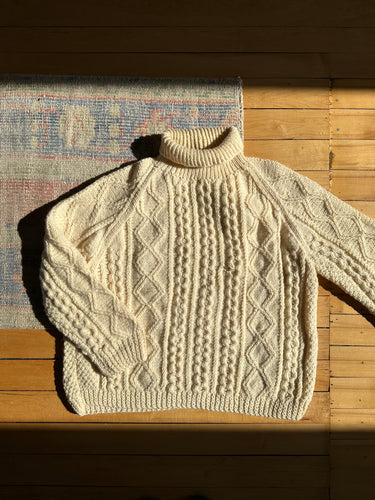 cable knit turtle neck sweater