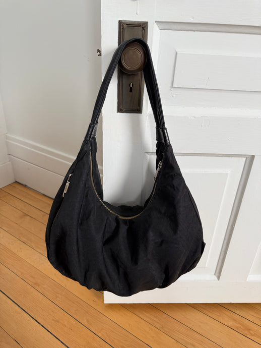 Nylon Hobo Bag w/ Leather Strap