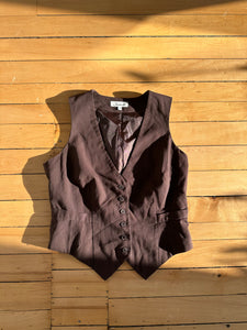 brown pinstripe vest